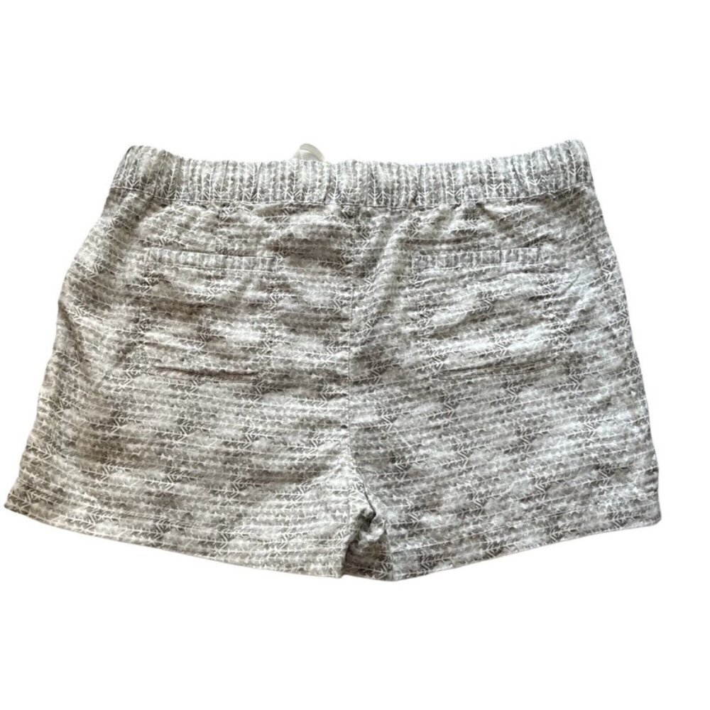 Caslon Women Drawstring Waist Linen Green Printed shorts  Size XL - Picture 2 of 7